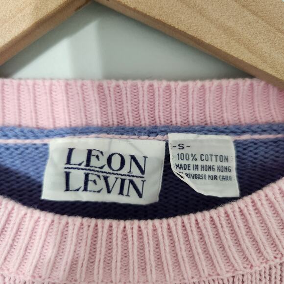 Vintage Leon Levine Pastel Golf Cotton Crewneck Sweater Birdie Swing Putt, S - Picture 7 of 7